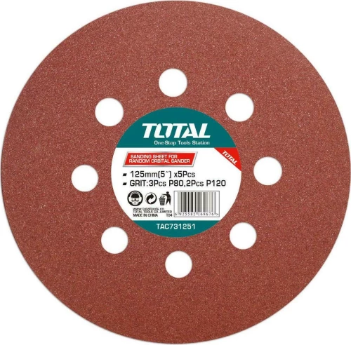 Total Γυαλόχαρτα 5τμχ 125mm TAC731251