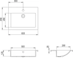 vidaXL 142963 Ένθετος Νιπτήρας Πέτρινος 60x45cm Γκρι