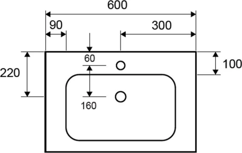 Karag Eloise 60 Ένθετος Νιπτήρας Πορσελάνης 60x46cm Λευκός