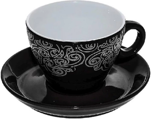 Espiel Vienna Σετ Φλυτζάνια Cappuccino από Πορσελάνη Black 280ml 6τμχ