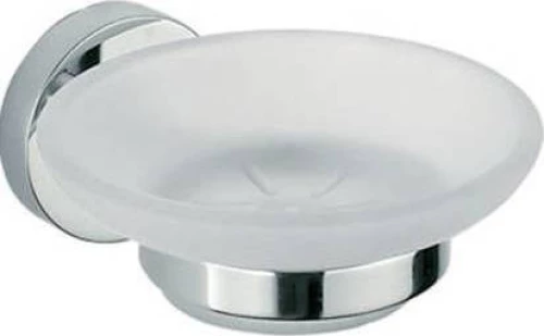 Σαπουνοθήκη τοίχου γυάλινη με βάση INOX F225057