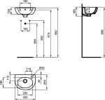 Ideal Standard Simplicity Επιτοίχιος Κρεμαστός Νιπτήρας Πορσελάνης 35x26cm Λευκός