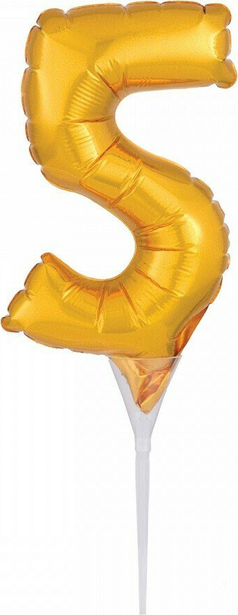 Cake Pick Νούμερο 5 Χρυσό 15cm