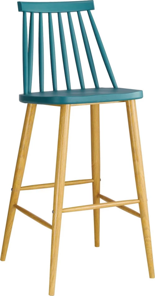 Σκαμπό Μπαρ Lavida Φυσικό / Μπλε 43x49x107cm