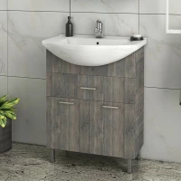 Drop Ritmo 65 Πάγκος με Νιπτήρα Μελαμίνη 61x32x80cm Smoked Oak