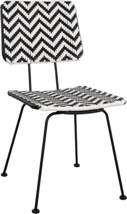 Καρεκλα Μεταλλικη Fb95693 Με Wicker Μαυρο Λευκο 46X56X88Υ Εκ.