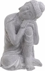 Inart Διακοσμητικός Βούδας Πολυρητίνης Grey 16x16x25cm