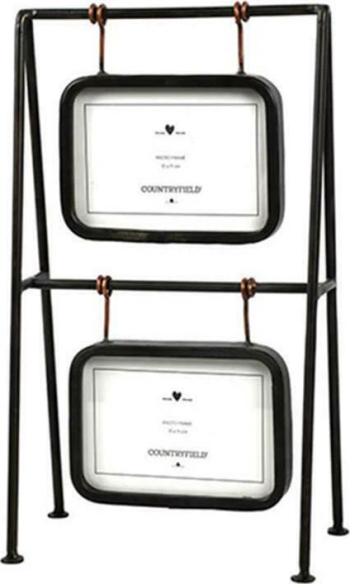 Plastona Πολυκορνίζα Μεταλλική Μαύρη / Χρυσή 2 Θέσεων 13x9cm