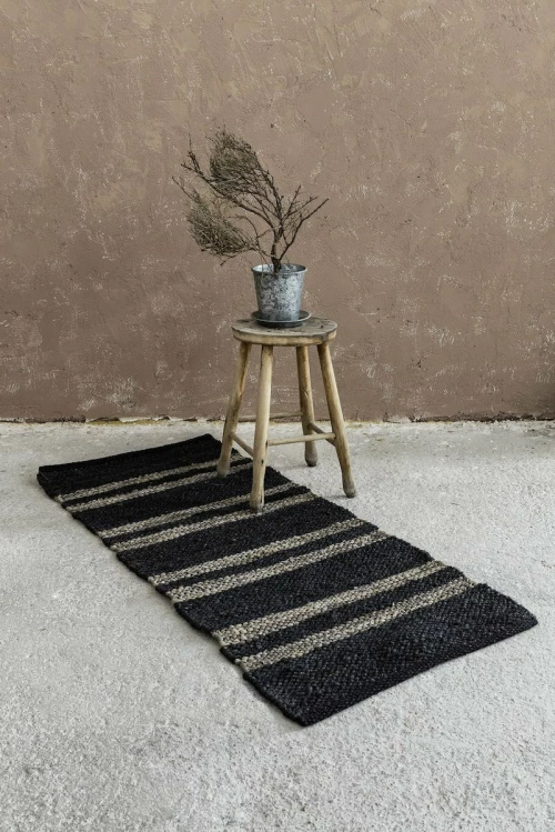 Nima Χαλί Διάδρομος Lineda Black 60x130cm