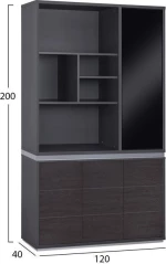 Βιβλιοθηκη Γραφειου Επαγγελματικη Rosewood Hm2091R 120Χ40Χ200Υ Εκ.