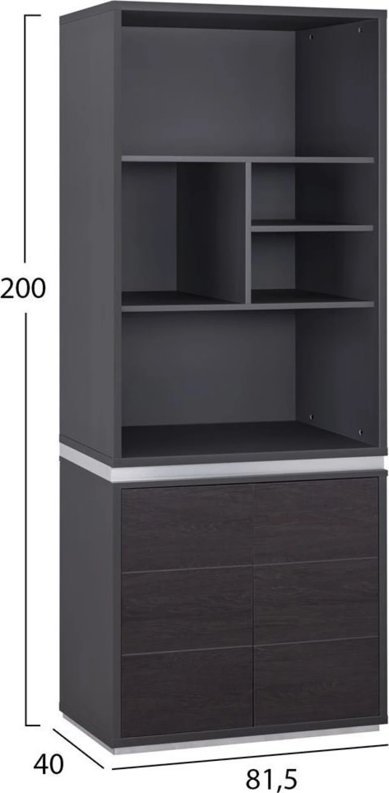 Βιβλιοθηκη Γραφειου Επαγγελματικη Rosewood Hm2090 81,5Χ40Χ200Υ Εκ.