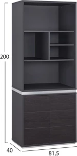 Βιβλιοθηκη Γραφειου Επαγγελματικη Rosewood Hm2090 81,5Χ40Χ200Υ Εκ.