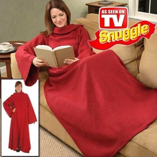 Με Μανίκια Κόκκινη Κουβέρτα Fleece Καναπέ 135x175