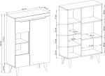 Βιτρίνα Σαλονιού Δρυς 90x40x134cm