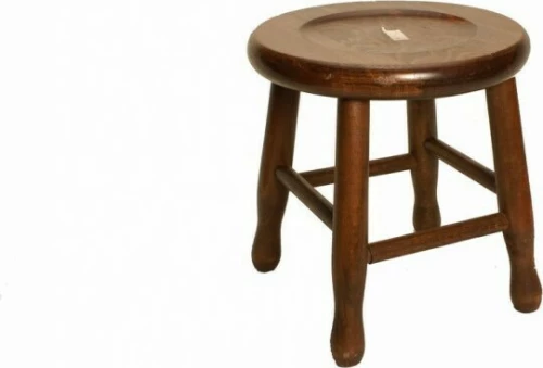 Σκαμπώ Ξύλινο Στρογγυλό Οξιά Καρυδί 246 Φ29x29υψ