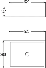 Tema Rock Anthracite Επικαθήμενος Νιπτήρας Ρητίνης 52x38cm Γκρι