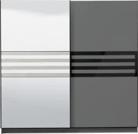 Ντουλάπα Galicia 220 Συρόμενη με Καθρέφτη POG Γκρι 217x62.5x210cm
