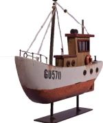 SP Souliotis Vintage Διακοσμητικό Καράβι Ξύλινο 26x4x22cm