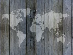Contento Matteo Σουπλά Βινυλίου 40x30 World Map Wooden