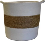 Plastona Διακοσμητικό Καλάθι Λευκό-Καφέ 40x40cm