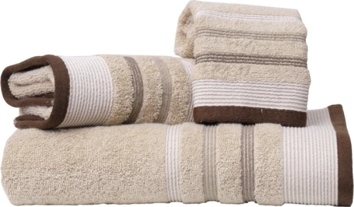 Viopros Σετ Πετσέτες 3τμχ Χαβάη Μπεζ