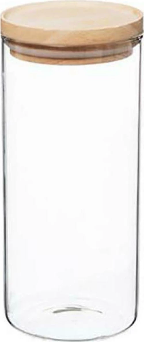 Plastona Δοχείο Γυάλινο με Ξύλινο Καπάκι 1300ml