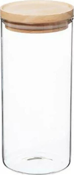 Plastona Δοχείο Γυάλινο με Ξύλινο Καπάκι 1300ml