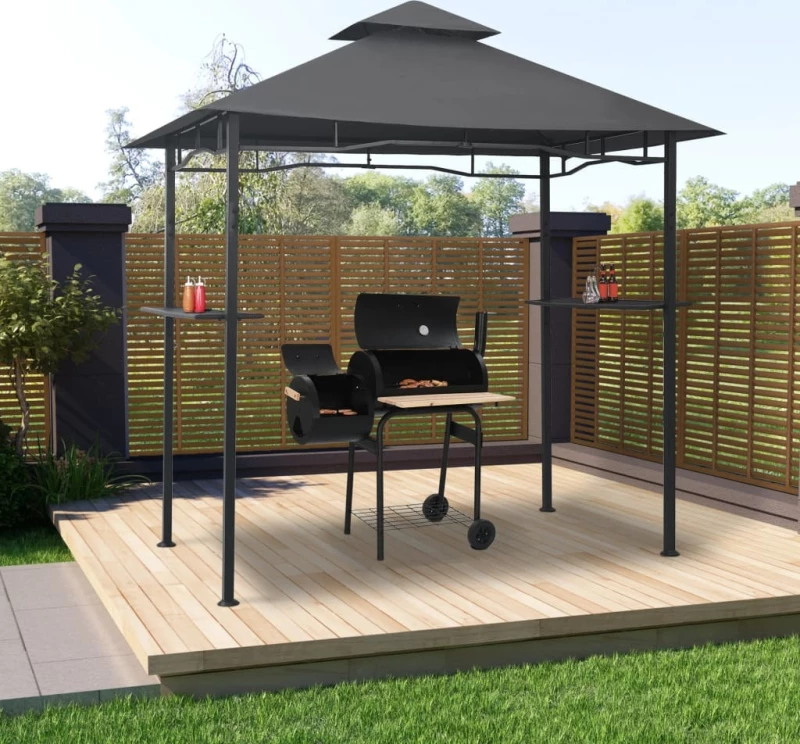 Κιόσκι Ψησταριάς Ανθρακί 240 x 150 x 255 εκ. Ατσάλινο