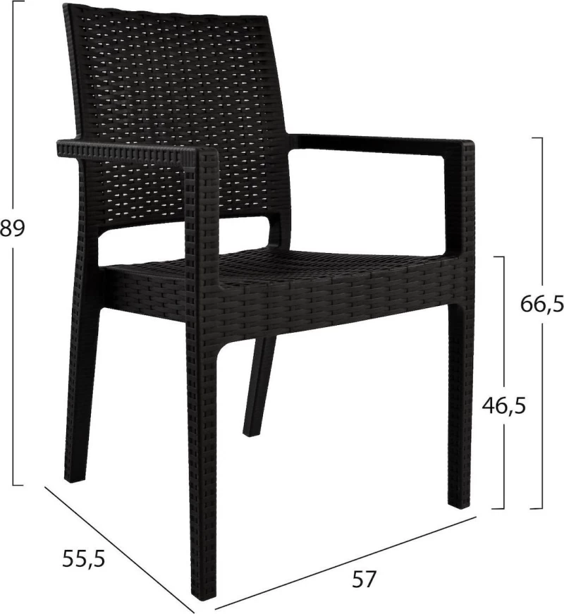 Καρεκλα Με Μπρατσα Dark Brown Hm5134.09 57X55,5X89 Εκ. 4Τεμ