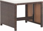 Σκαμπό Rattan Καφλε / Λευκό Κρεμ 46417