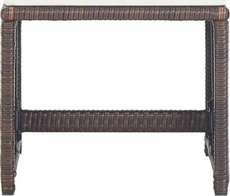 Σκαμπό Rattan Καφλε / Λευκό Κρεμ 46417