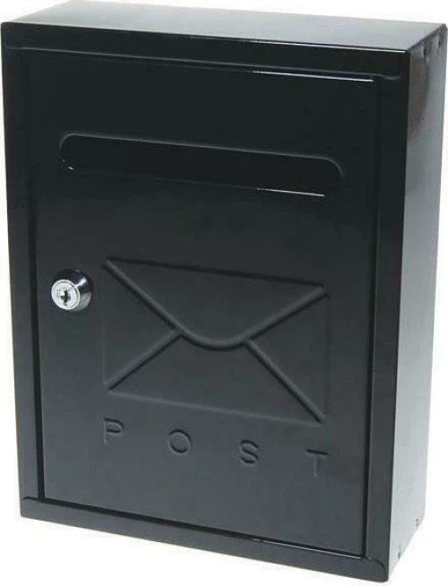 Γραμματοκιβώτιο Υ26x20x7,5εκ., μεταλλικό, μαύρο με κλειδί