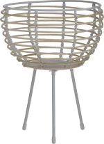 Inart Κηροπήγιο Μεταλλικό Λευκό-Νatural 20x20x28cm