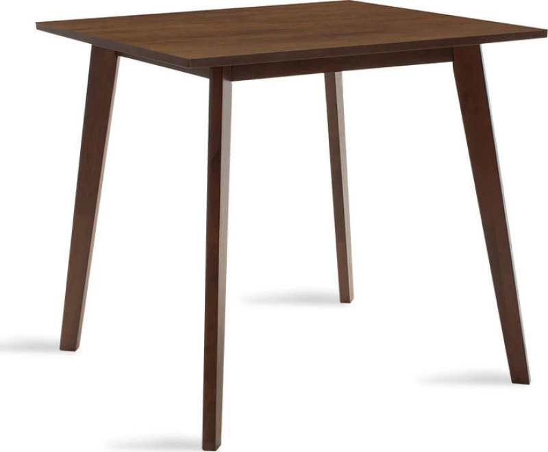 Τραπέζι Benson pakoworld MDF με καπλαμά χρώμα καρυδί 80x80x75εκ