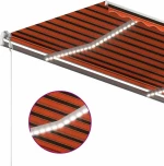 vidaXL Τέντα Πτυσσόμενη 3.5x2.5m Αυτόματη με LED & Αισθ. Ανέμου