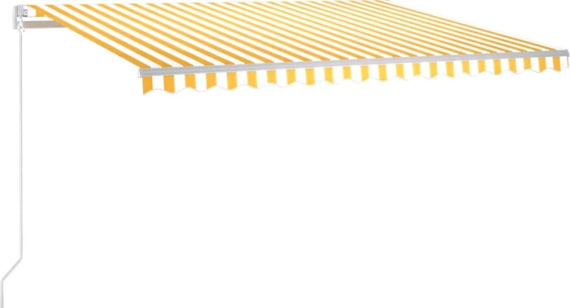 vidaXL Τέντα Πτυσσόμενη 4.5x3m με LED Κίτρινο / Λευκό