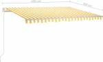 vidaXL Τέντα Πτυσσόμενη 4.5x3m με LED Κίτρινο / Λευκό