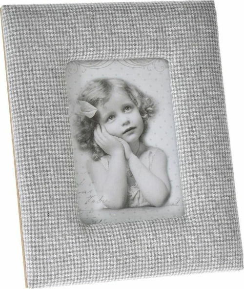 Κορνίζα Υφασμάτινη Γκρι-Καρώ 10x15cm - 28965306