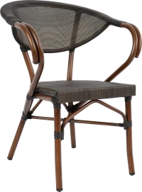 Πολυθρονα Αλουμινιου Bamboo Look Καφε Με Textline Hm5025 60,5X59X81 Cm