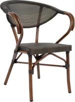 Πολυθρονα Αλουμινιου Bamboo Look Καφε Με Textline Hm5025 60,5X59X81 Cm