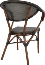 Πολυθρονα Αλουμινιου Bamboo Look Καφε Με Textline Hm5025 60,5X59X81 Cm