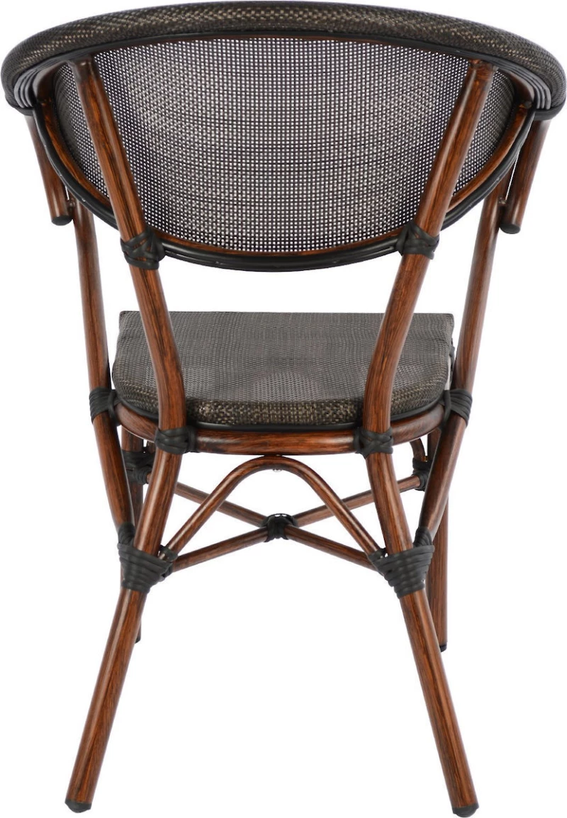 Πολυθρονα Αλουμινιου Bamboo Look Καφε Με Textline Hm5025 60,5X59X81 Cm