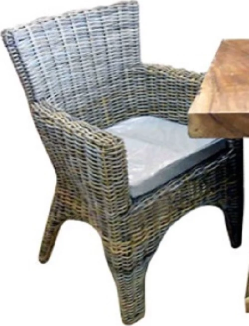 Exotiq Kerobokan Gr -Πολυθρόνα Από Φυσικό Πλεκτό Kooboo Grey 80X80X75Cm