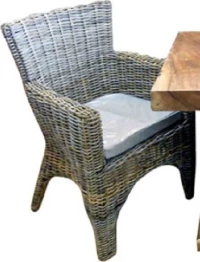 Exotiq Kerobokan Gr -Πολυθρόνα Από Φυσικό Πλεκτό Kooboo Grey 80X80X75Cm