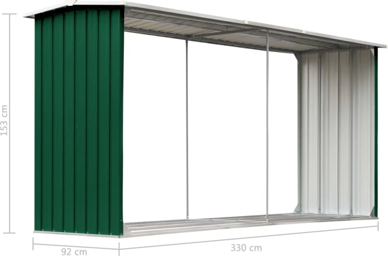 Μεταλλική Αποθήκη Ξύλων 3.3x0.92x1.53m