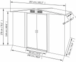 Αποθήκη Κήπου Γκρι 257 x 205 x 178 εκ. Μεταλλική