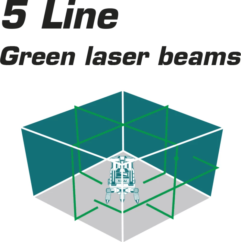 Total TLL305205 Αυτορυθμιζόμενο Γραμμικό Αλφάδι Laser Πράσινης Δέσμης