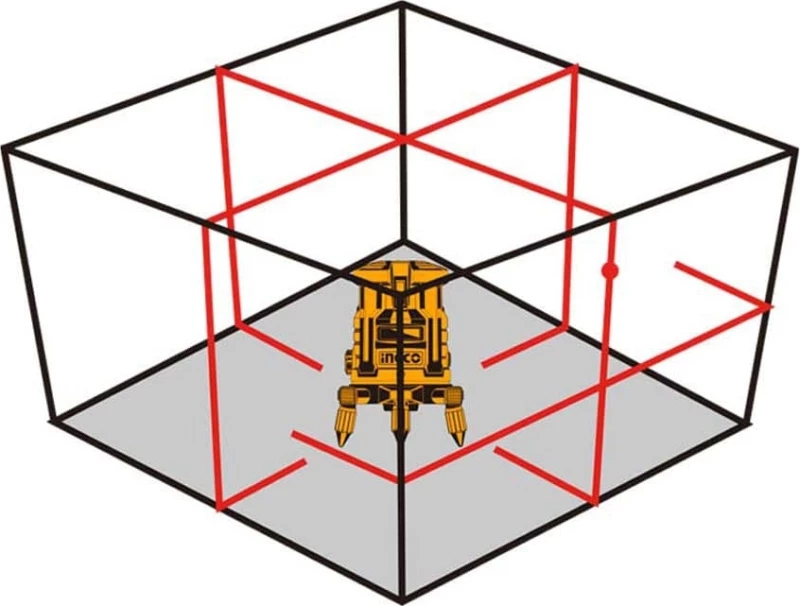 Ingco HLL306505 Αυτορυθμιζόμενο Γραμμικό Αλφάδι Laser Κόκκινης Δέσμης