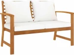 Παγκάκι 311829 120x60.5x81cm Φυσικό - Κρεμ