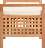 Πάγκος με Αποθηκευτικό Χώρο 49 x 48 x 49 εκ Μασίφ Ξύλο Καρυδιάς